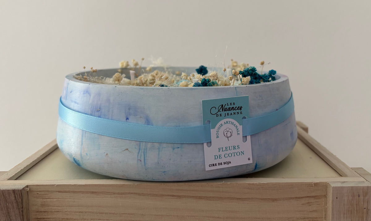 Bougie parfumée "Fleurs de Coton" Grand format